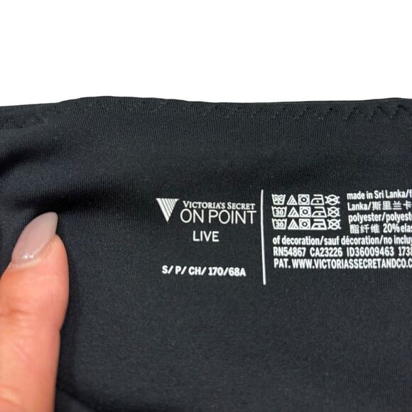 Ladies Victoria’s Secret On Point Live Black V Front Yoga‎ Pants Wide Leg Small - Picture 9 of 12